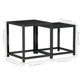 Tea Tables 2 pcs MDF Black - Close-Up Angle
