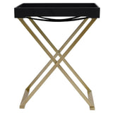 Folding Table Gold and Black 48x34x61 cm MDF - Side View