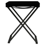 Folding Table Black 48x34x61 cm MDF - Side View