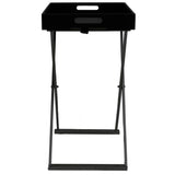 Folding Table Black 48x34x61 cm MDF - Top-Down View