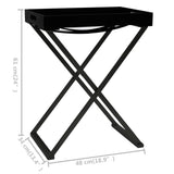 Folding Table Black 48x34x61 cm MDF - Low Angle