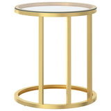 Side Table Gold and Transparent 45 cm Tempered Glass - Top-Down View