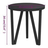 Tea Table Black Ø35 cm MDF - 45-Degree Angle