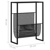 Magazine Rack Black 35x15x45 cm Steel