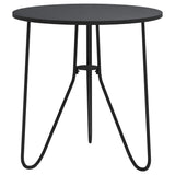 Tea Table Black 48 cm MDF and Iron - Front View