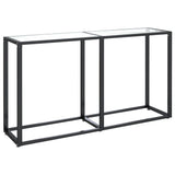Console Table Transparent 140x35x75.5cm Tempered Glass - Front View