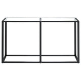 Console Table Transparent 140x35x75.5cm Tempered Glass - Side View