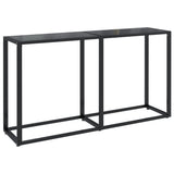 Console Table Black 140x35x75.5cm Tempered Glass - Front View