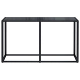 Console Table Black 140x35x75.5cm Tempered Glass - Side View