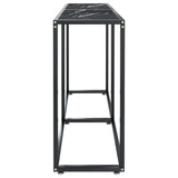 Console Table Black Marble 140x35x75.5cm Tempered Glass - Top-Down View