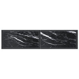 Console Table Black Marble 140x35x75.5cm Tempered Glass - 45-Degree Angle