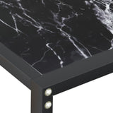 Console Table Black Marble 140x35x75.5cm Tempered Glass - Rear View