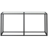 Console Table Transparent 160x35x75.5cm Tempered Glass - Side View