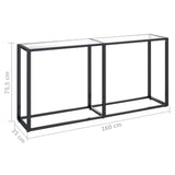 Console Table Transparent 160x35x75.5cm Tempered Glass - Rear View