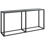 Console Table Black 160x35x75.5cm Tempered Glass - Front View