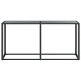 Console Table Black 160x35x75.5cm Tempered Glass - Side View