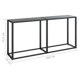 Console Table Black 160x35x75.5cm Tempered Glass - Rear View
