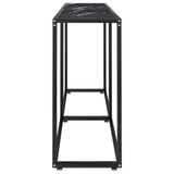 Console Table Black Marble 160x35x75.5cm Tempered Glass - Top-Down View