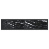 Console Table Black Marble 160x35x75.5cm Tempered Glass - 45-Degree Angle