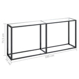 Console Table Transparent 180x35x75.5cm Tempered Glass - Rear View