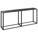 Console Table Black 180x35x75.5cm Tempered Glass - Front View