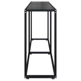 Console Table Black 180x35x75.5cm Tempered Glass - Top-Down View