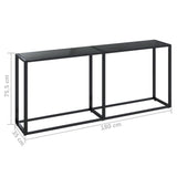 Console Table Black 180x35x75.5cm Tempered Glass - Rear View