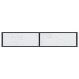 Console Table White Marble 180x35x75.5cm Tempered Glass