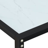 Console Table White Marble 180x35x75.5cm Tempered Glass - Rear View