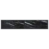 Console Table Black Marble 180x35x75.5cm Tempered Glass - 45-Degree Angle