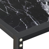 Console Table Black Marble 180x35x75.5cm Tempered Glass - Rear View