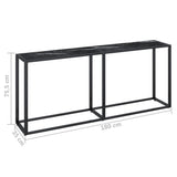Console Table Black Marble 180x35x75.5cm Tempered Glass - Close-Up Angle