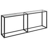 Console Table Transparent 200x35x75.5cm Tempered Glass - Front View