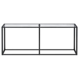 Console Table Transparent 200x35x75.5cm Tempered Glass - Side View