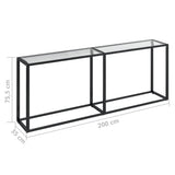 Console Table Transparent 200x35x75.5cm Tempered Glass - Rear View