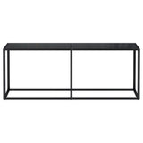 Console Table Black 200x35x75.5cm Tempered Glass - Side View