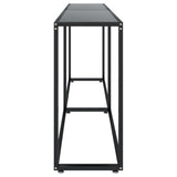 Console Table Black 200x35x75.5cm Tempered Glass - Top-Down View