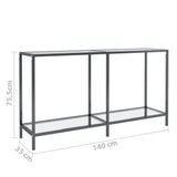 Console Table Transparent 140x35x75.5 cm Tempered Glass