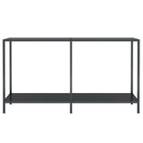 Console Table Black 140x35x75.5 cm Tempered Glass - Side View