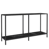 Console Table Black 140x35x75.5 cm Tempered Glass
