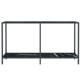 Console Table Black 140x35x75.5 cm Tempered Glass - Side View