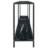 Console Table Black 140x35x75.5 cm Tempered Glass - Top-Down View