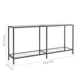 Console Table Transparent 160x35x75.5 cm Tempered Glass - Close-Up Angle