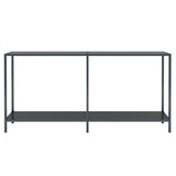 Console Table Black 160x35x75.5 cm Tempered Glass - Side View
