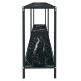 Console Table Black 160x35x75.5 cm Tempered Glass - Top-Down View