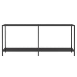 Console Table Black 180x35x75.5 cm Tempered Glass