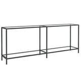 Console Table Transparent 200x35x75.5 cm Tempered Glass - Front View