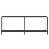 Console Table Black 200x35x75.5 cm Tempered Glass - Side View