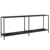 Console Table Black 200x35x75.5 cm Tempered Glass