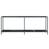 Console Table Black 200x35x75.5 cm Tempered Glass